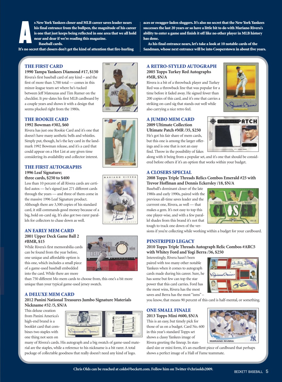 Beckett Baseball Magazine Preview Pages