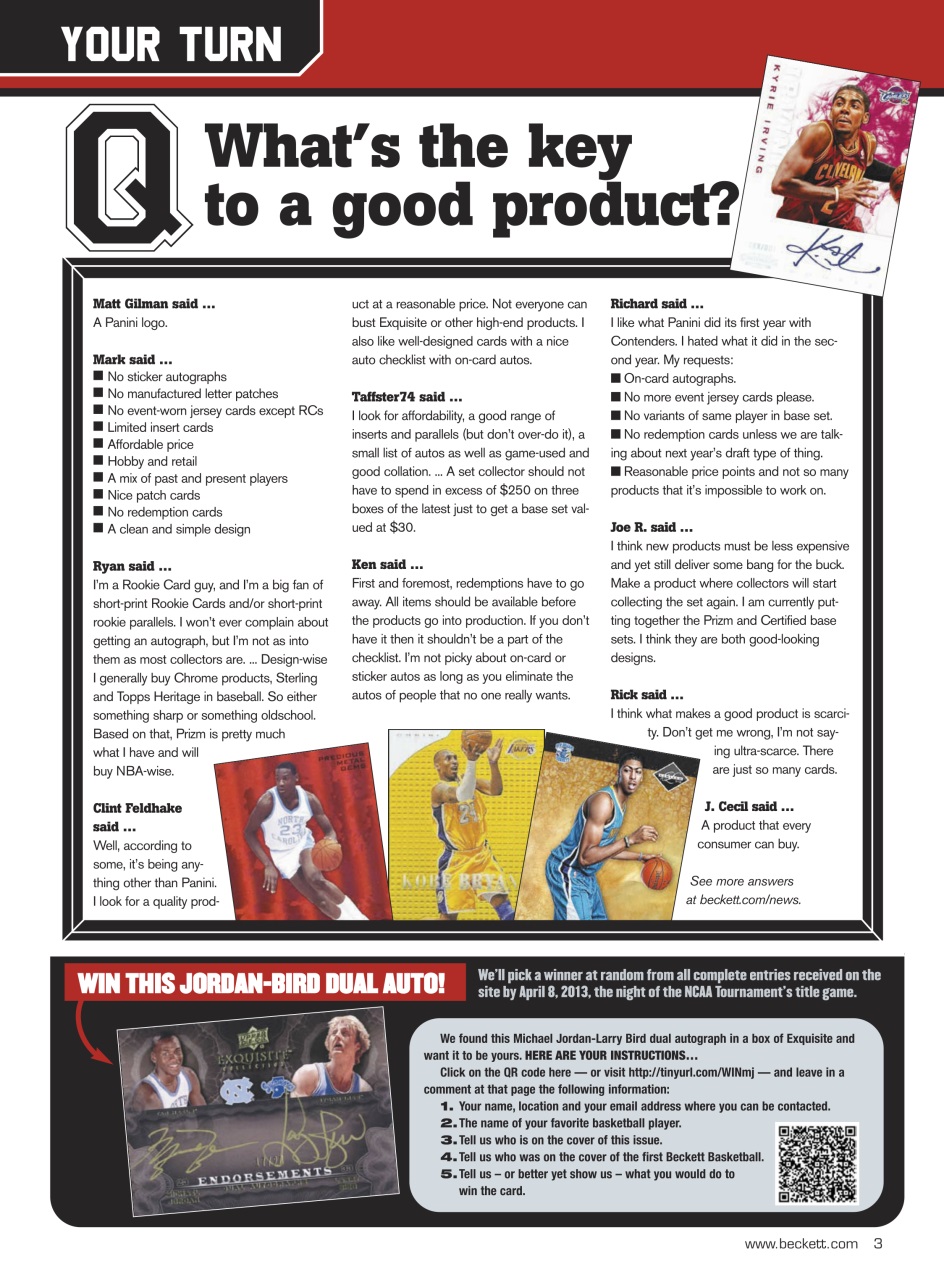 Beckett Basketball Magazine Preview Pages