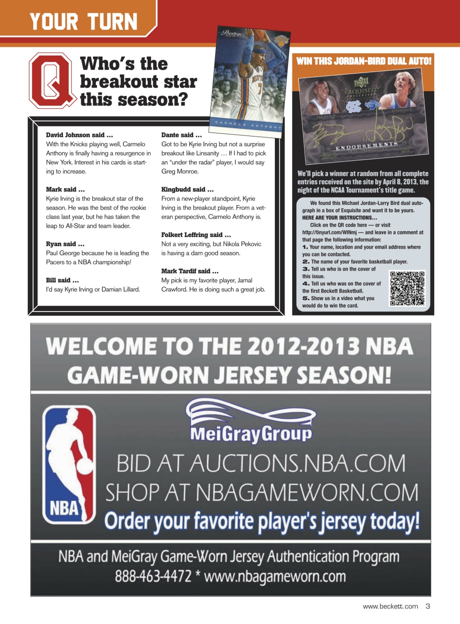 Beckett Basketball Magazine Preview Pages