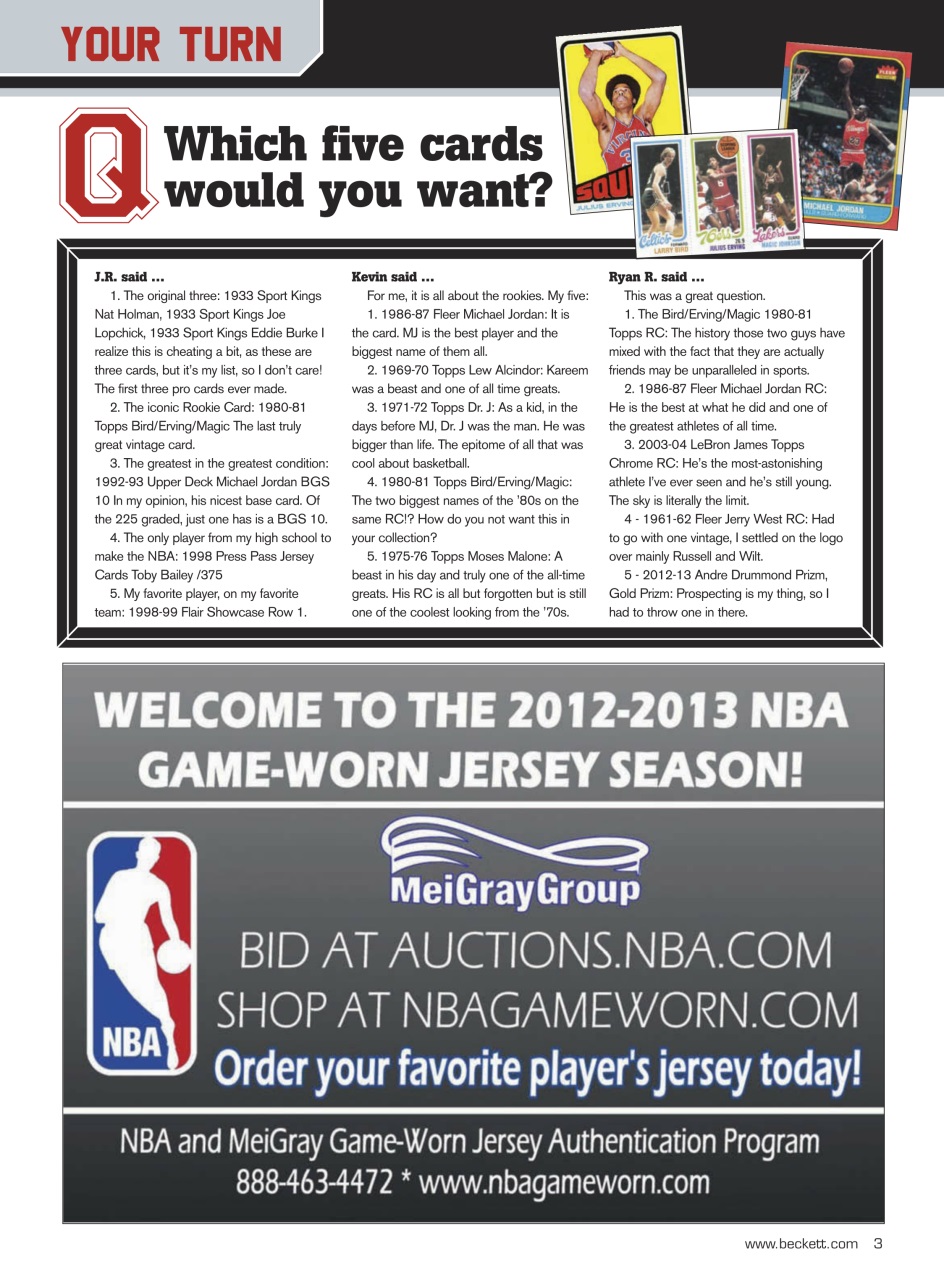 Beckett Basketball Magazine Preview Pages