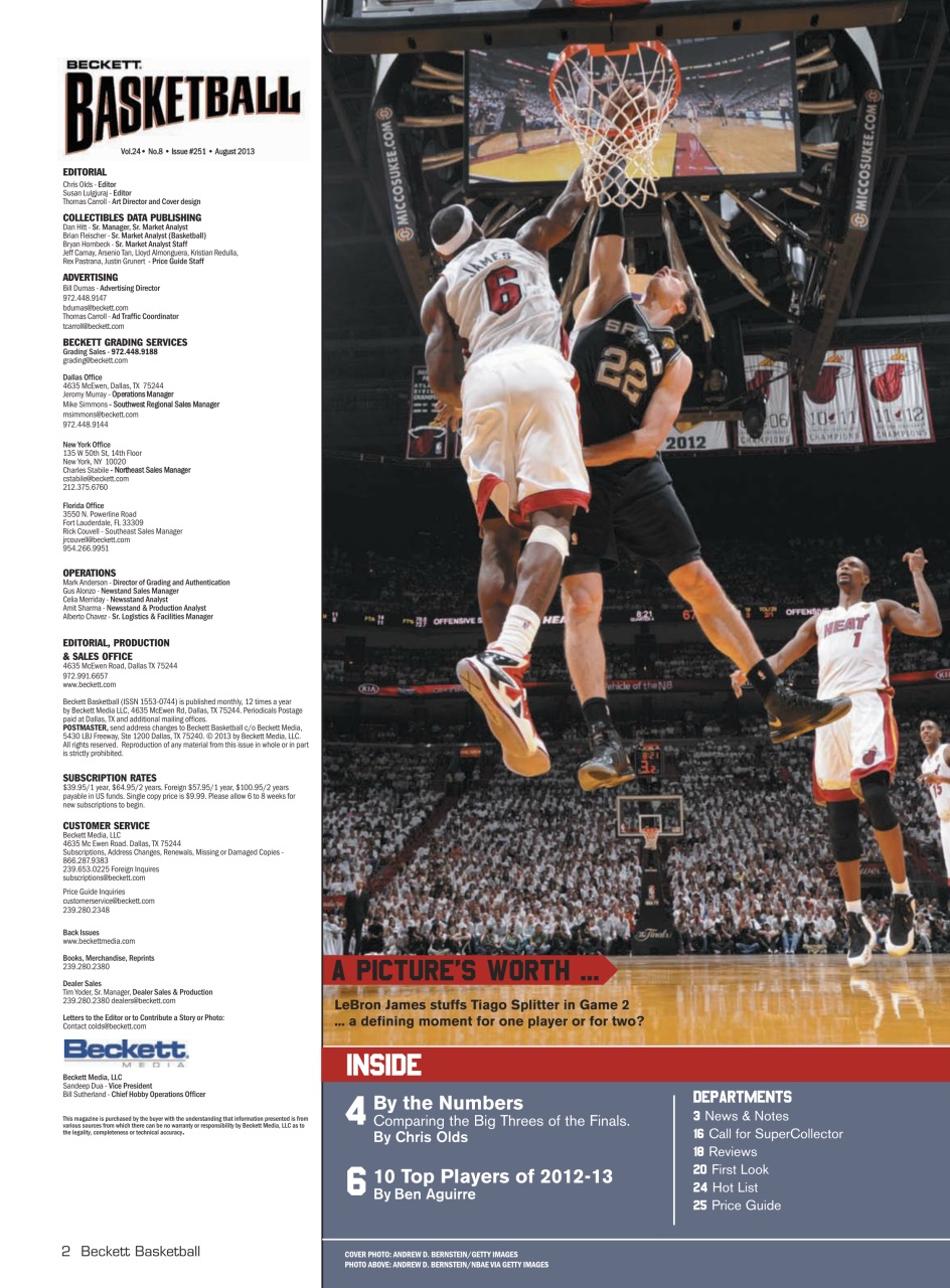 Beckett Basketball Magazine Preview Pages