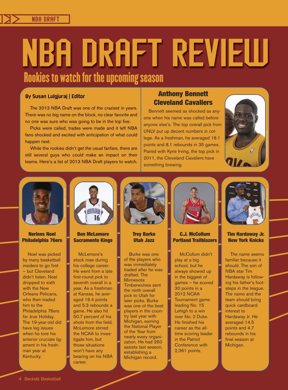 Beckett Basketball Magazine Preview Pages