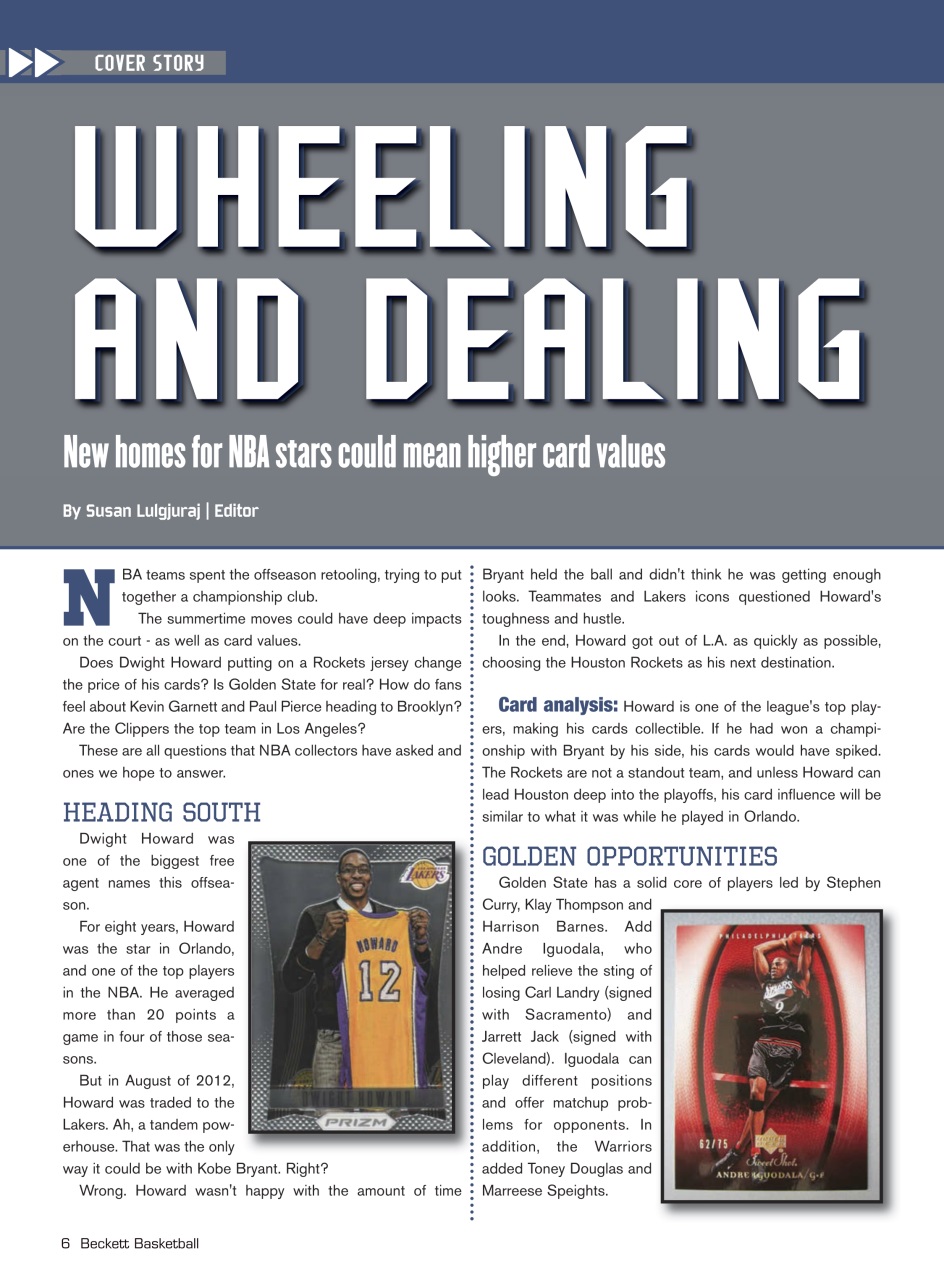 Beckett Basketball Magazine Preview Pages