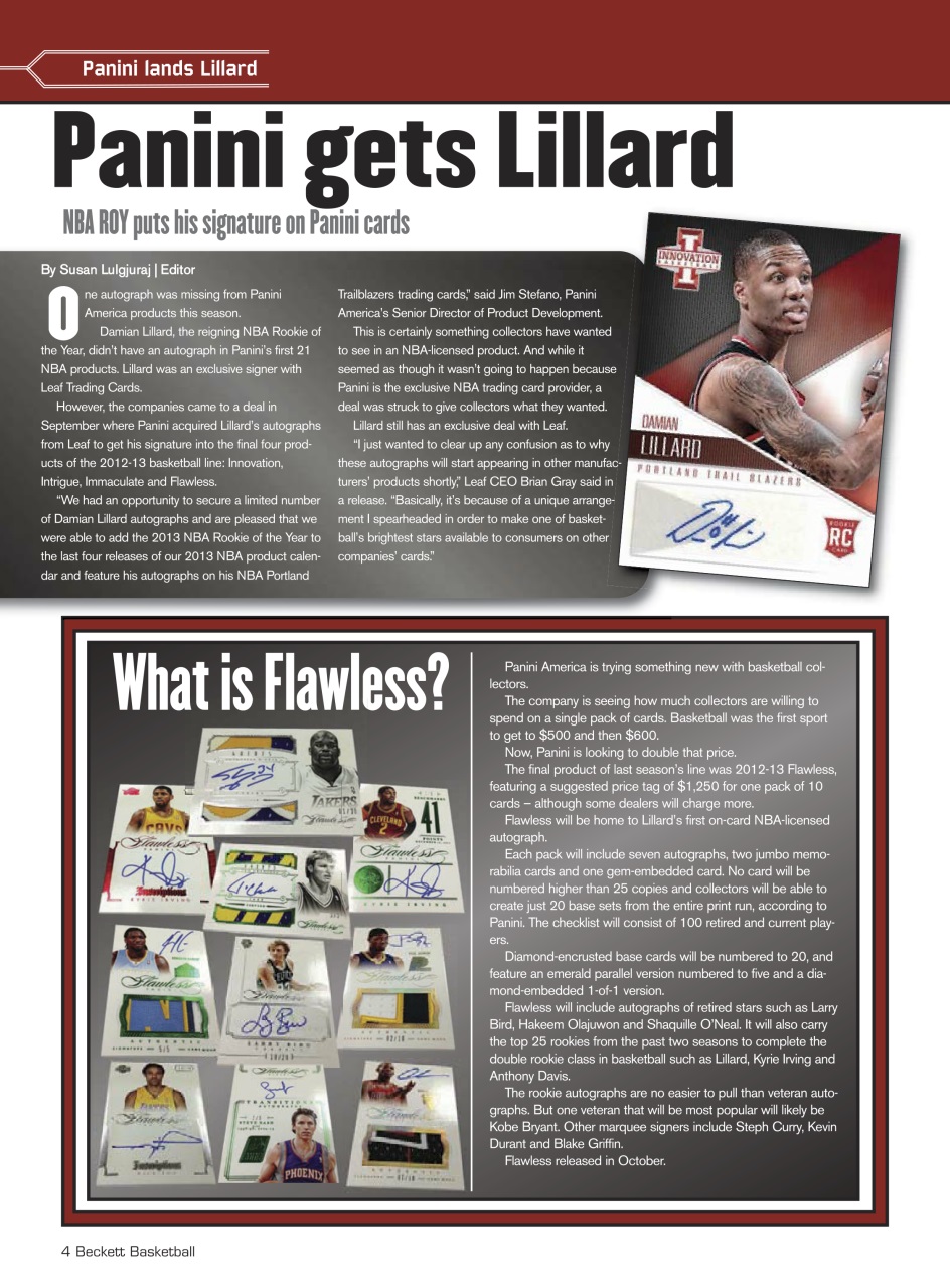Beckett Basketball Magazine Preview Pages
