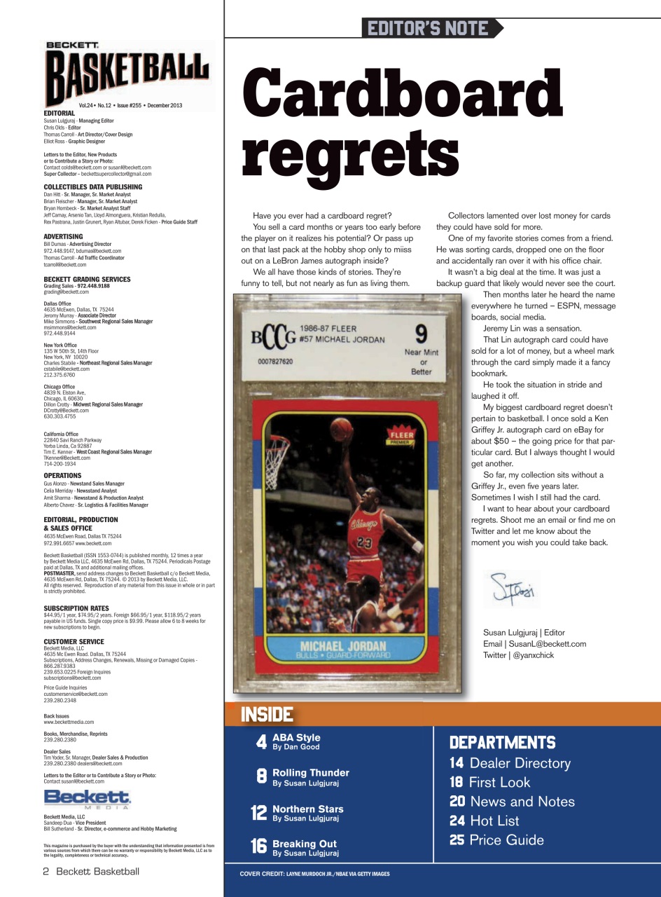 Beckett Basketball Magazine Preview Pages