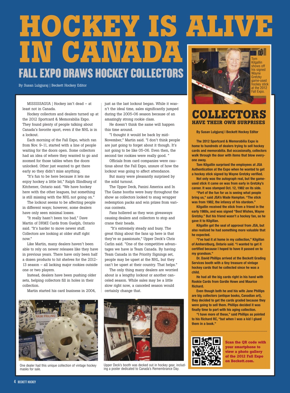 Beckett Hockey Magazine Preview Pages