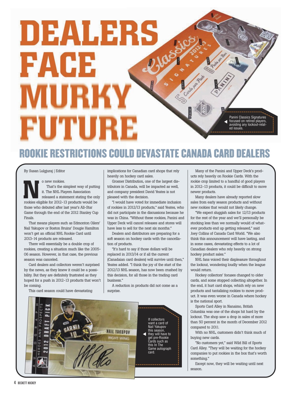Beckett Hockey Magazine Preview Pages