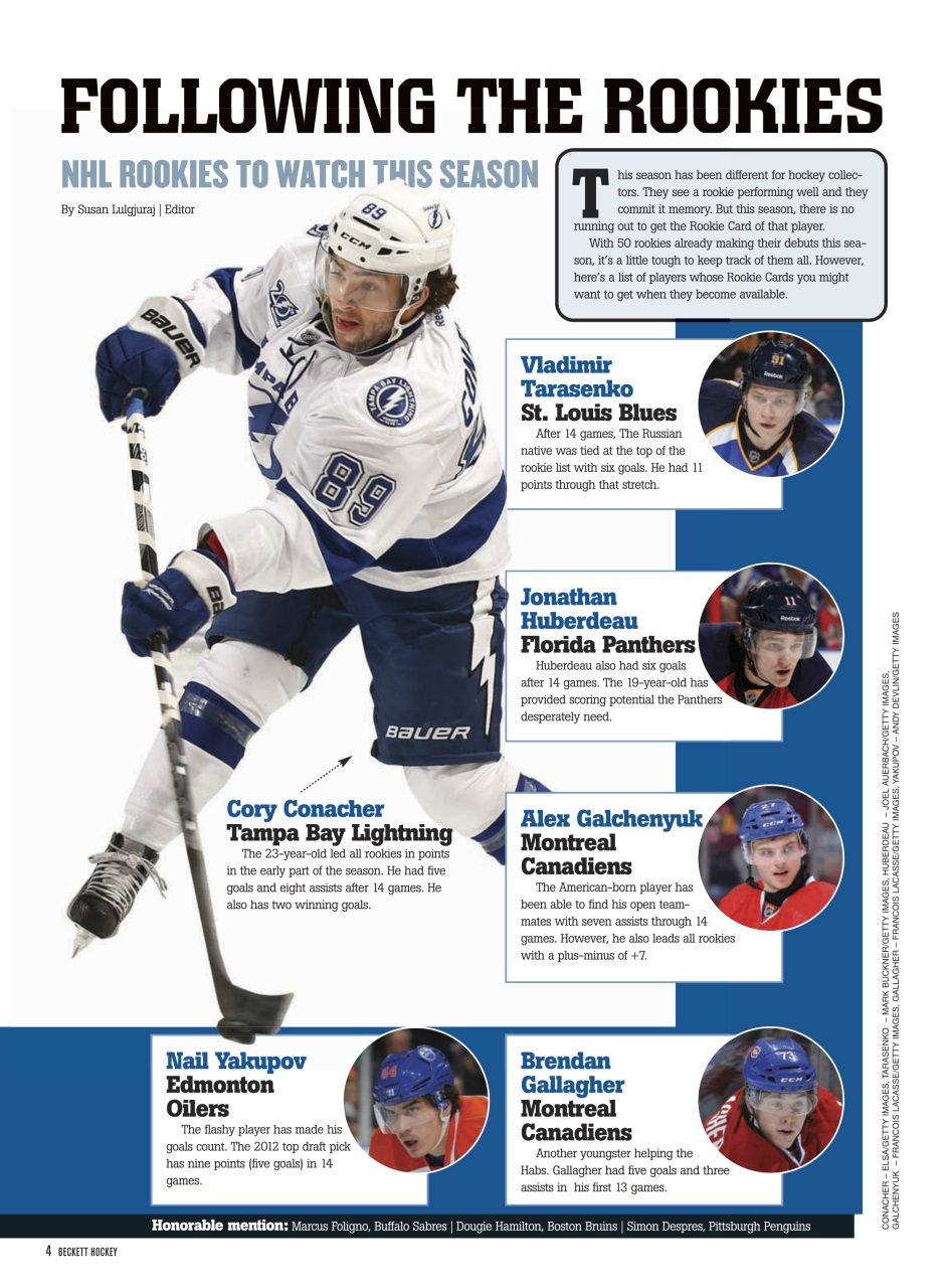 Beckett Hockey Magazine Preview Pages