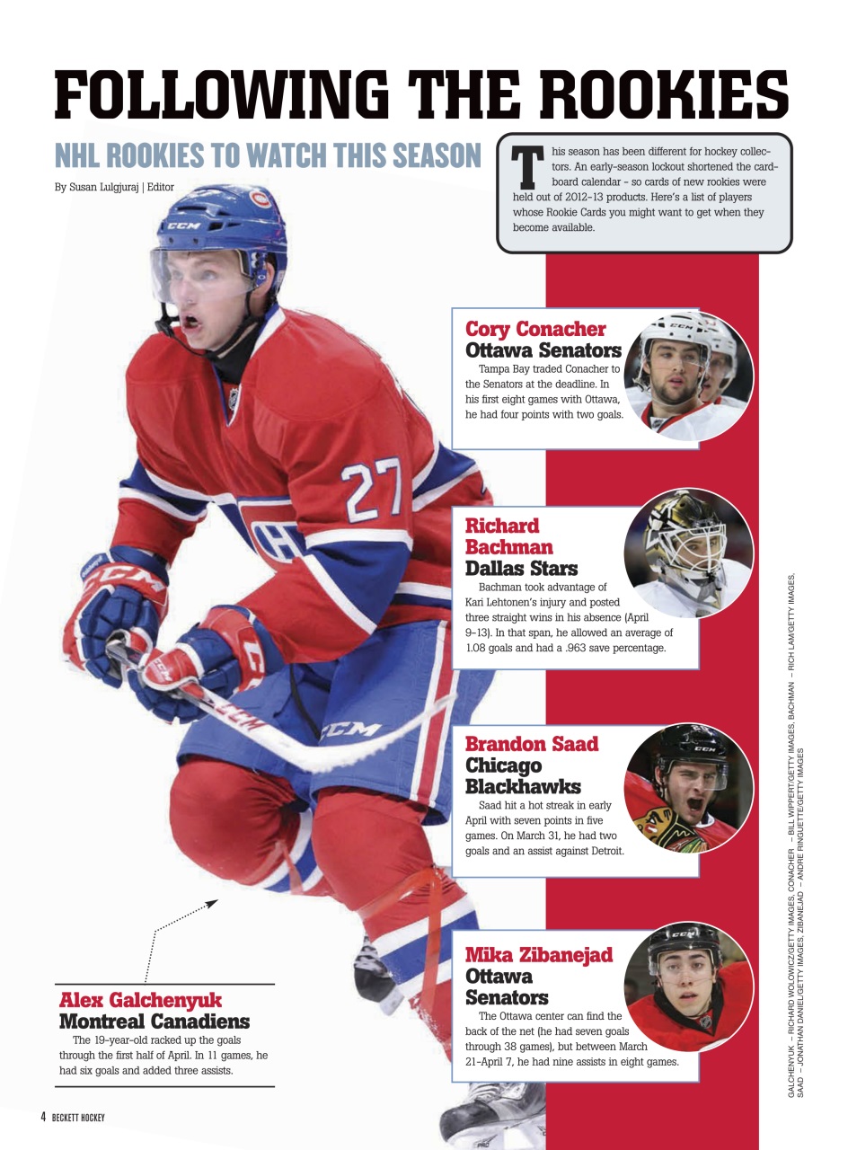 Beckett Hockey Magazine Preview Pages