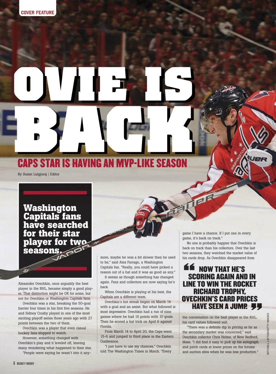 Beckett Hockey Magazine Preview Pages