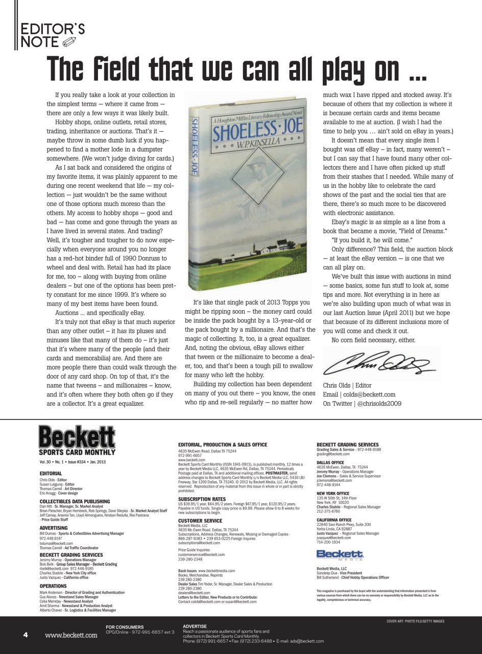 Sports Card Monthly Magazine Preview Pages