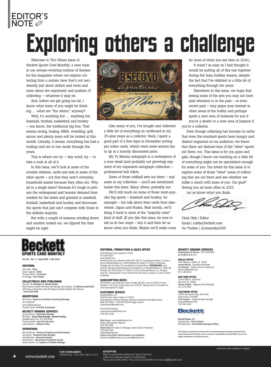 Sports Card Monthly Magazine Preview Pages