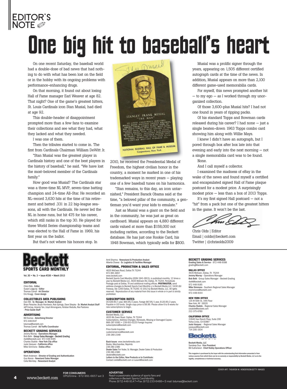 Sports Card Monthly Magazine Preview Pages