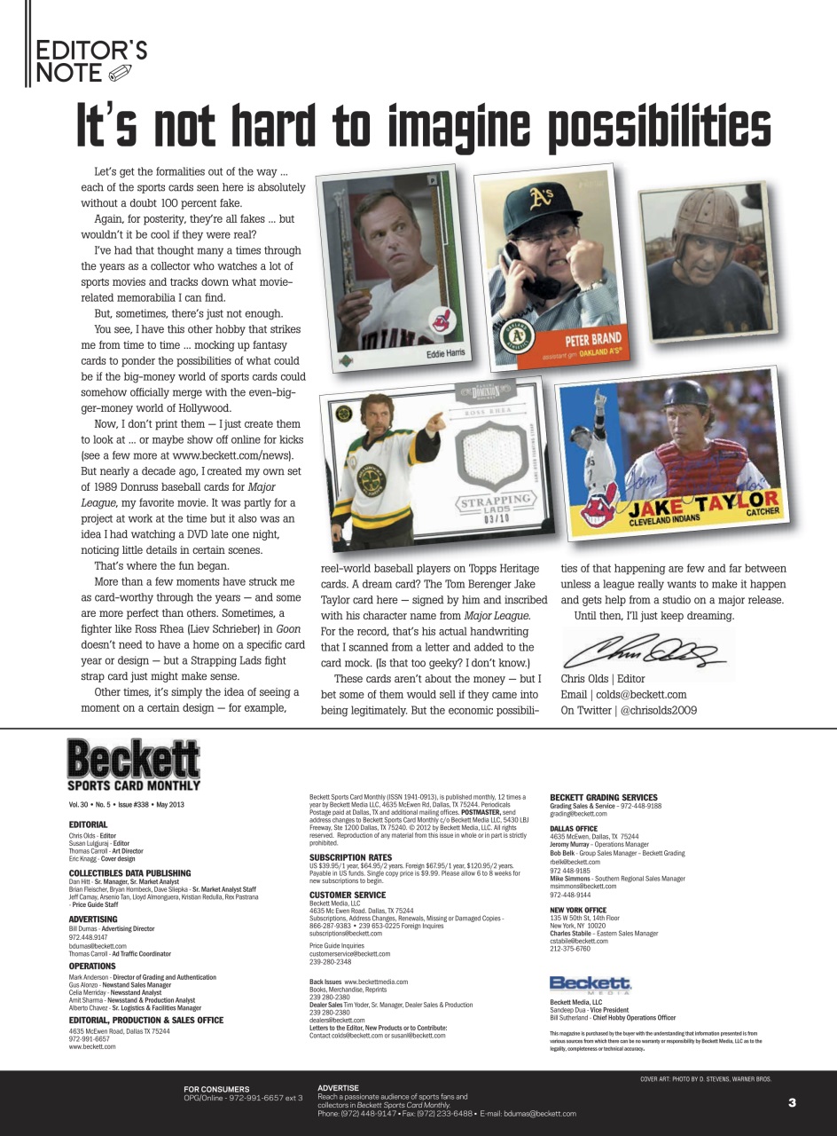 Sports Card Monthly Magazine Preview Pages