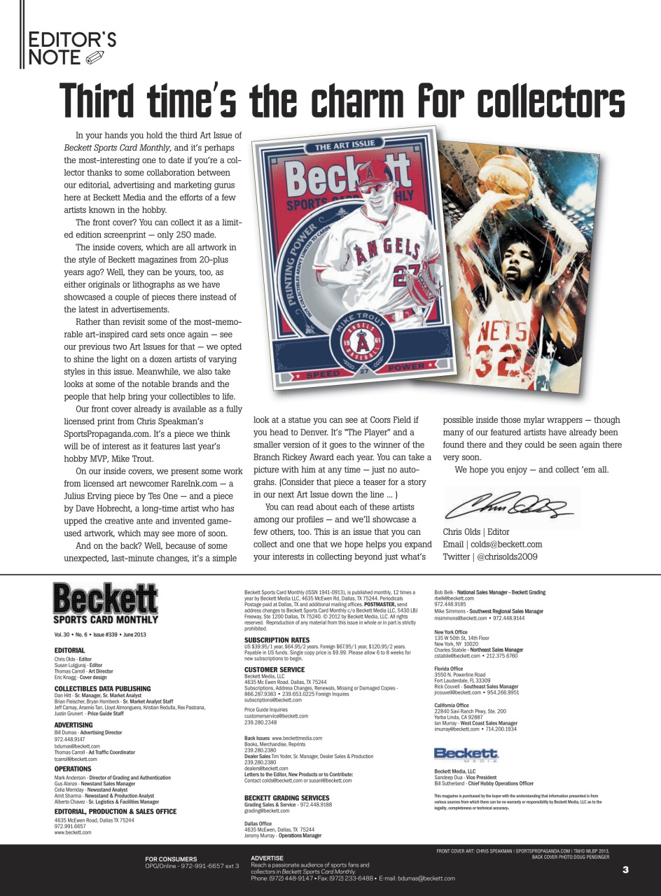 Sports Card Monthly Magazine Preview Pages