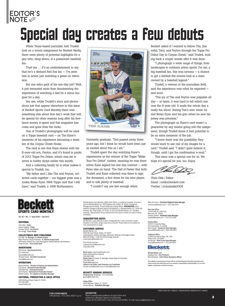 Sports Card Monthly Magazine Preview Pages