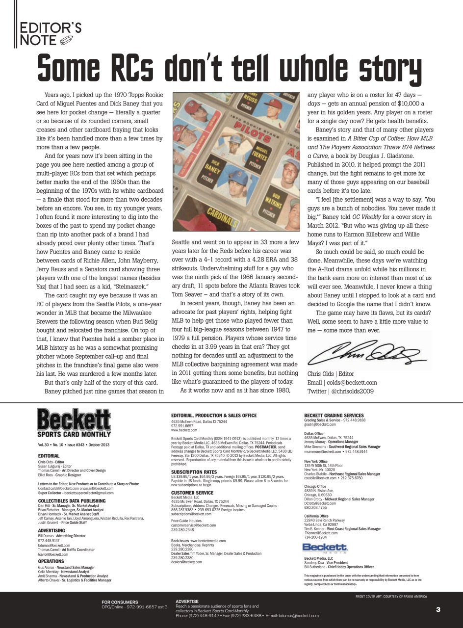Sports Card Monthly Magazine Preview Pages