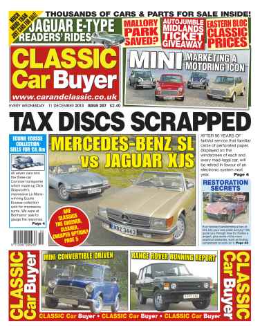 Classic Car Buyer issue No.207 Tax Disc Scrapped