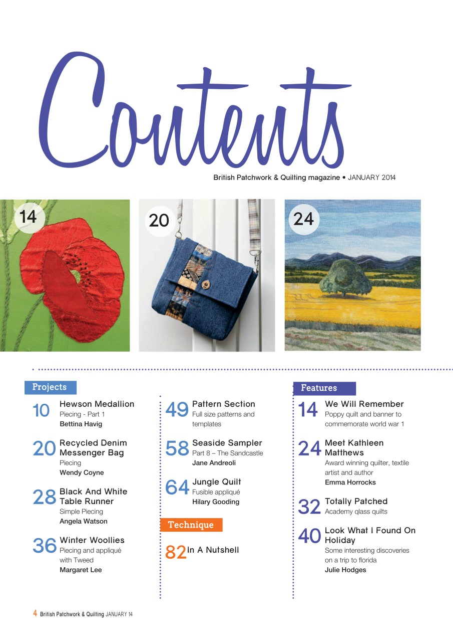 Patchwork and Quilting Preview Pages