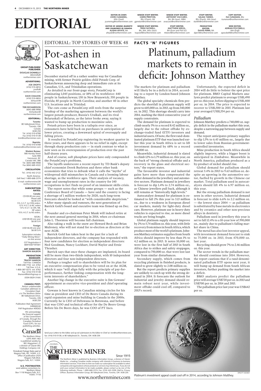 The Northern Miner Preview Pages