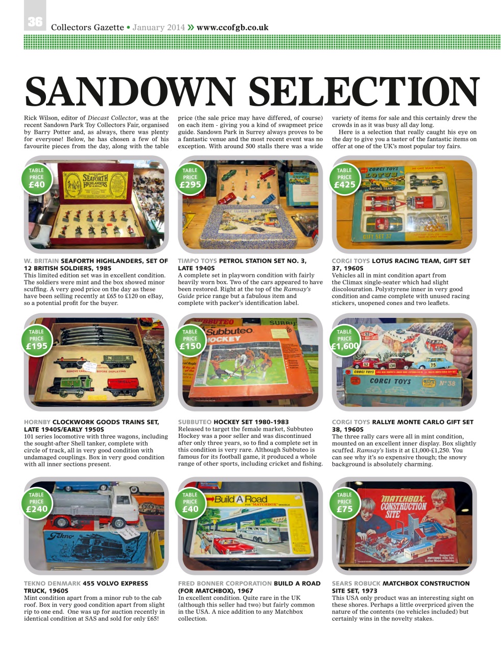 Collectors Gazette Preview Pages