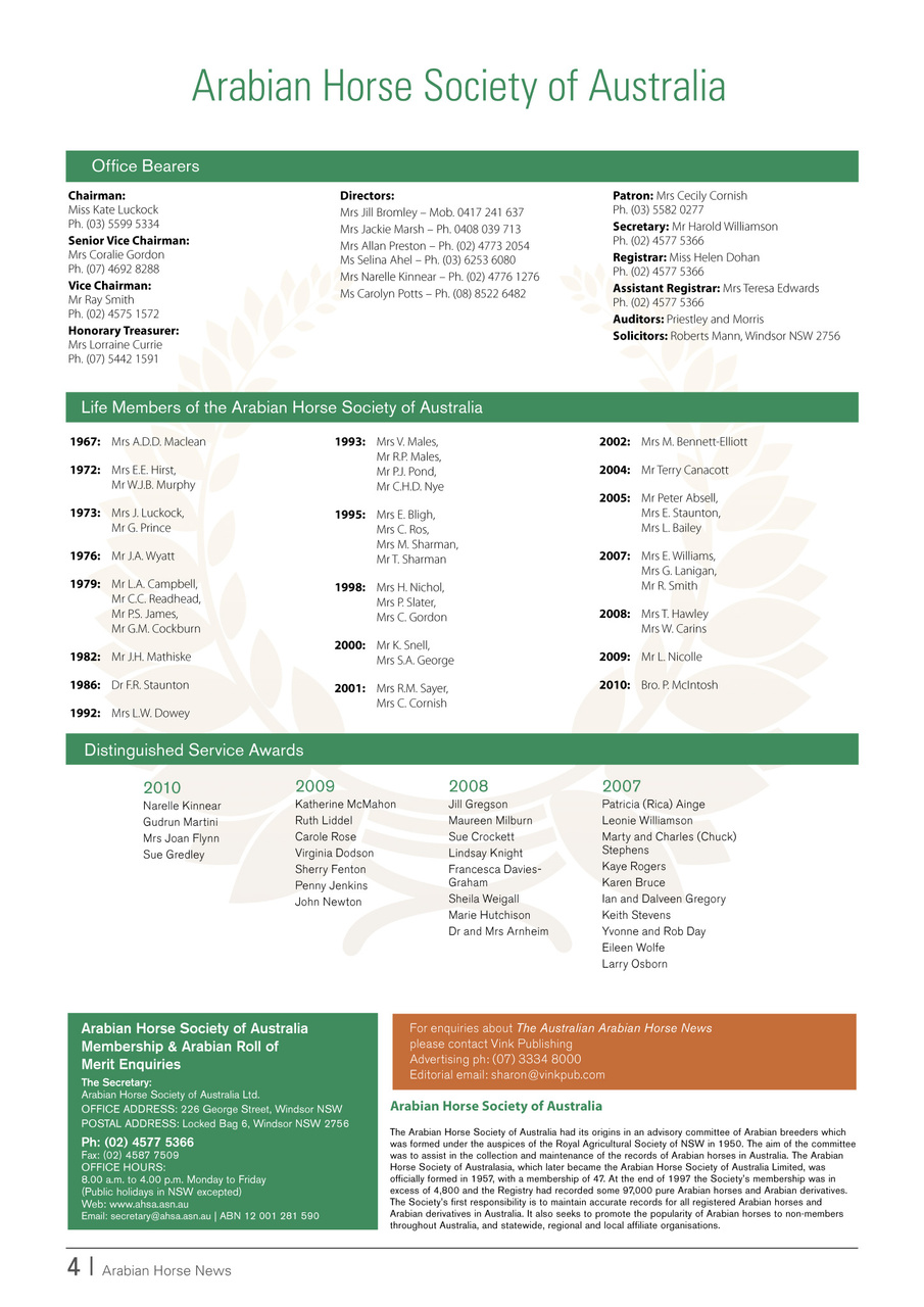 Australian Arabian Horse News Preview Pages