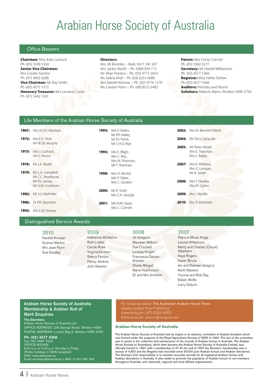 Australian Arabian Horse News Preview Pages