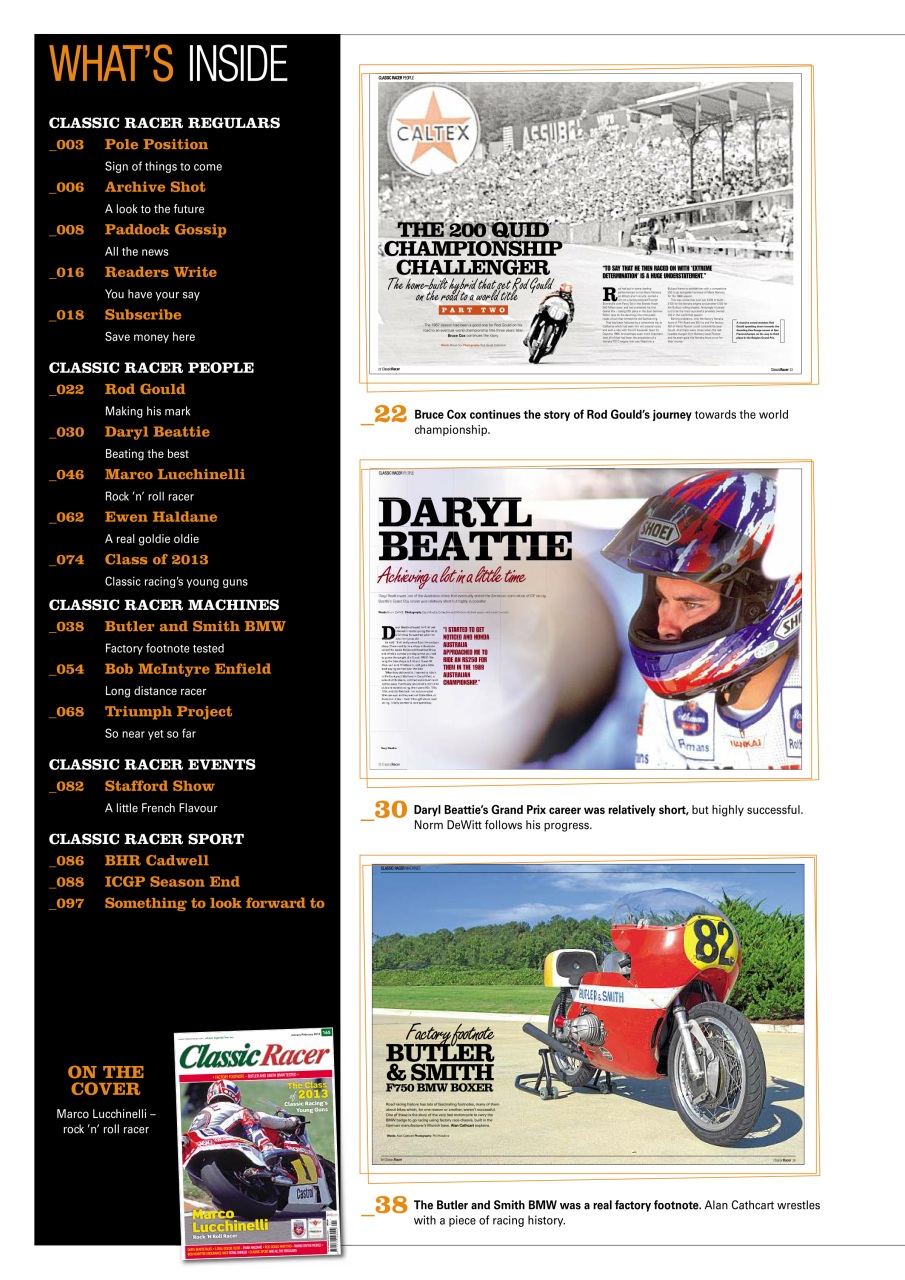 Classic Racer Preview Pages