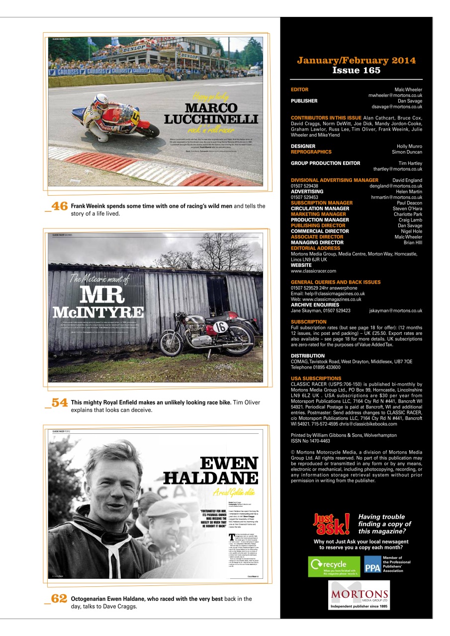 Classic Racer Preview Pages