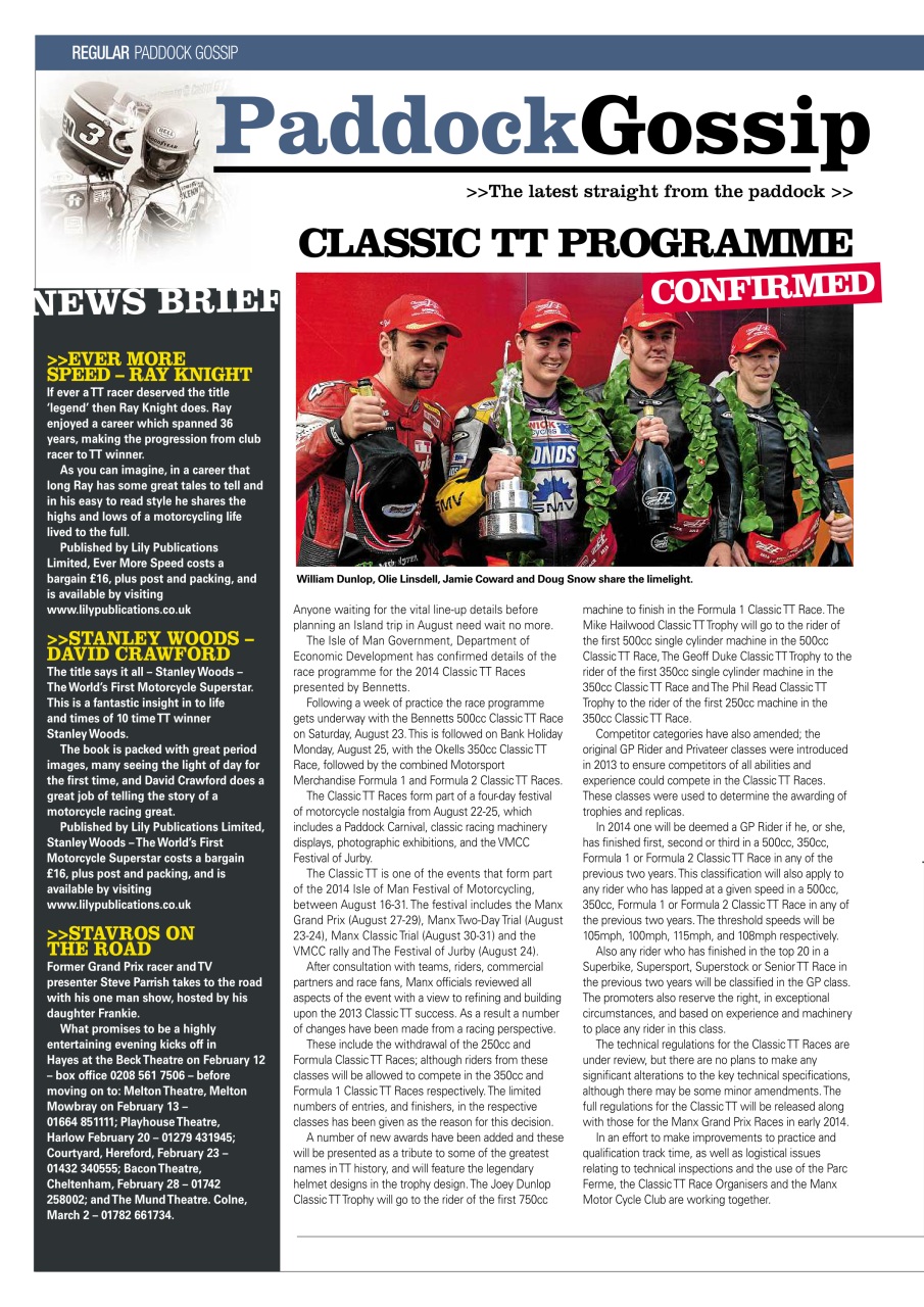 Classic Racer Preview Pages