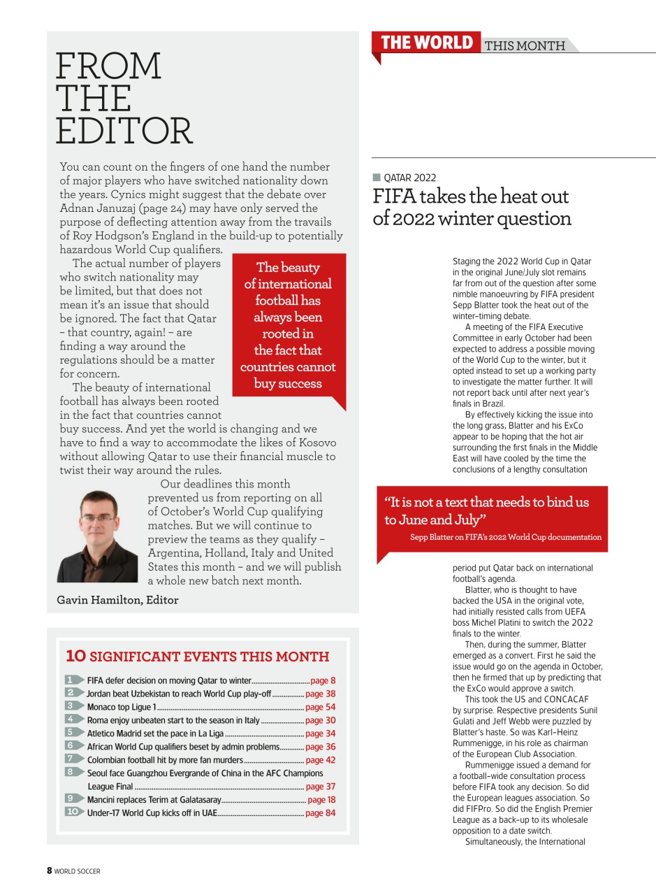 World Soccer Preview Pages