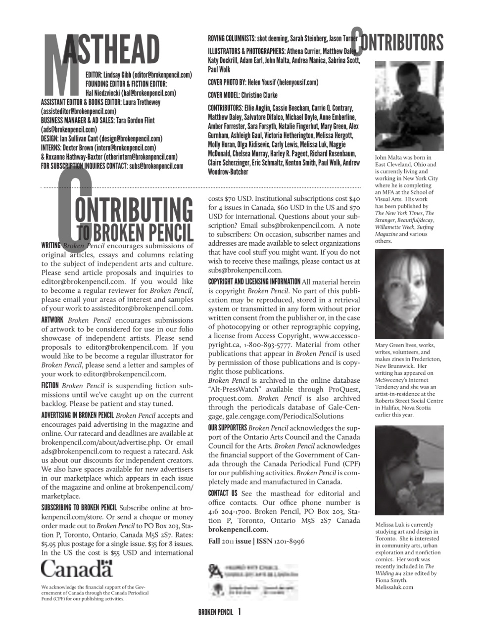 Broken Pencil Preview Pages