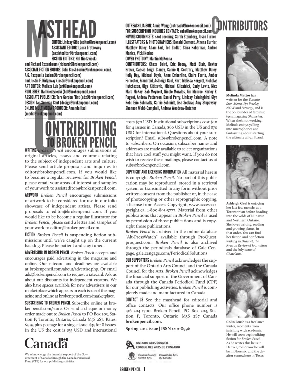 Broken Pencil Preview Pages