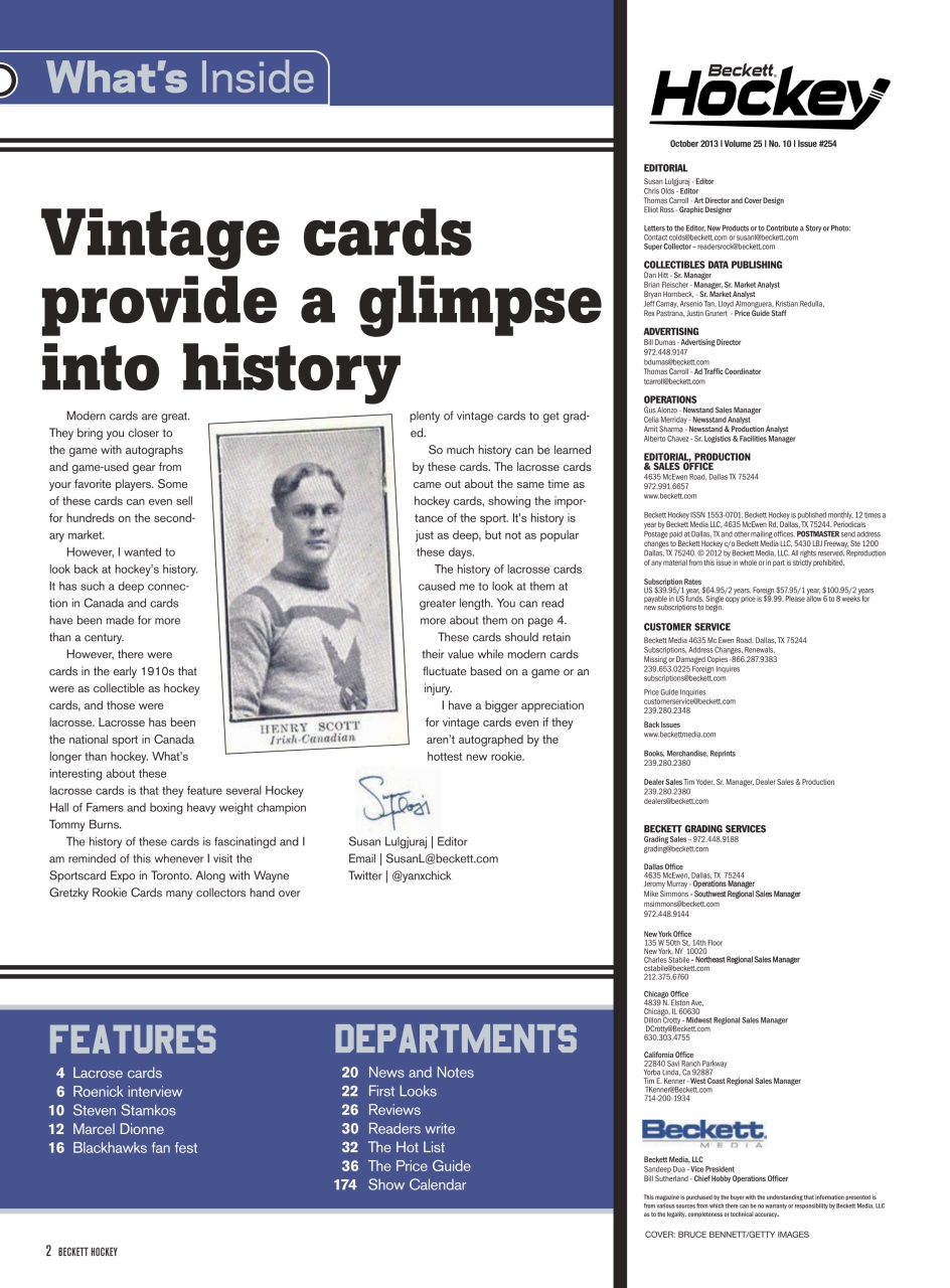 Beckett Hockey Magazine Preview Pages