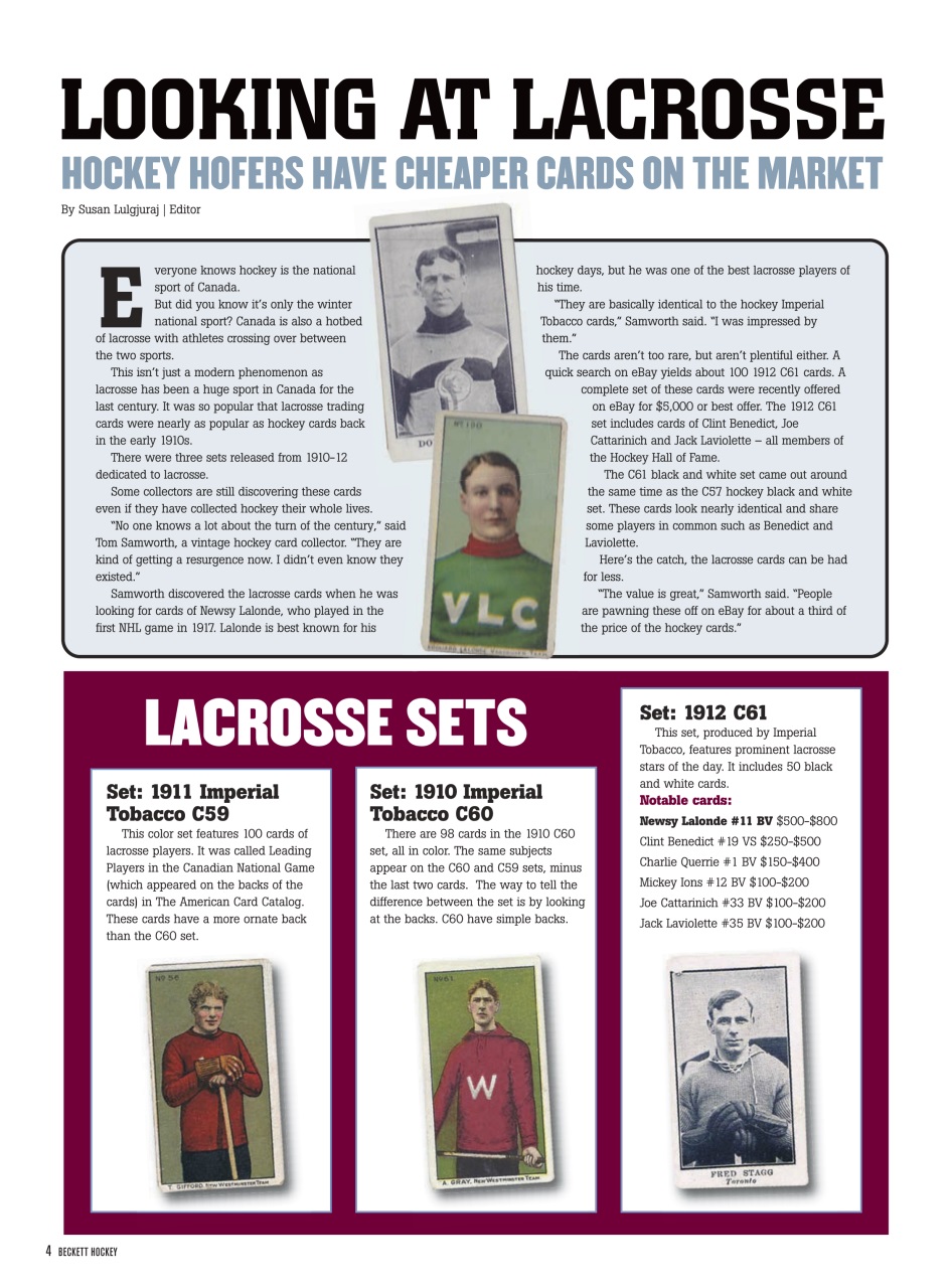 Beckett Hockey Magazine Preview Pages