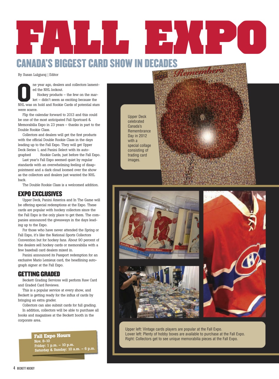 Beckett Hockey Magazine Preview Pages
