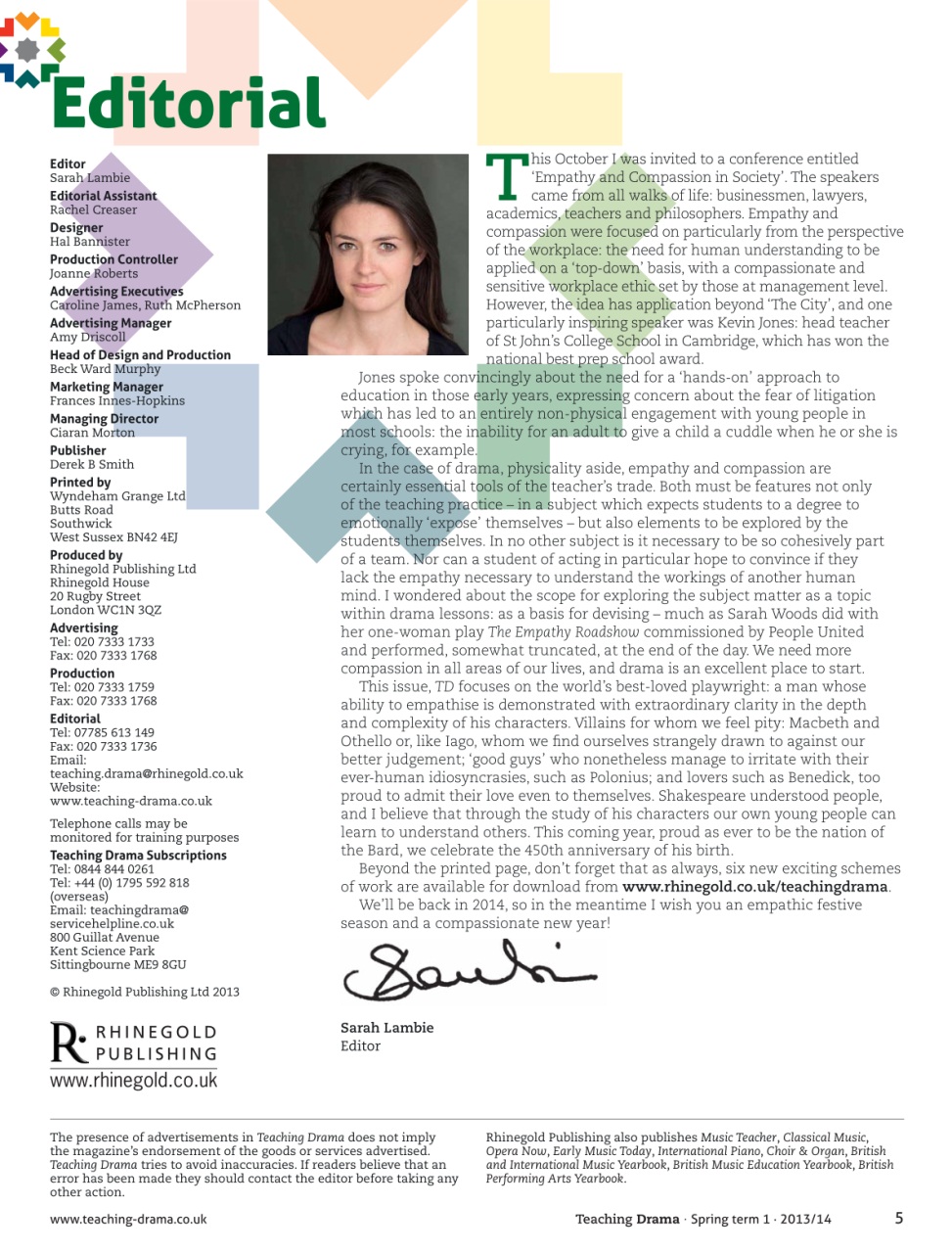 Drama and Theatre Preview Pages