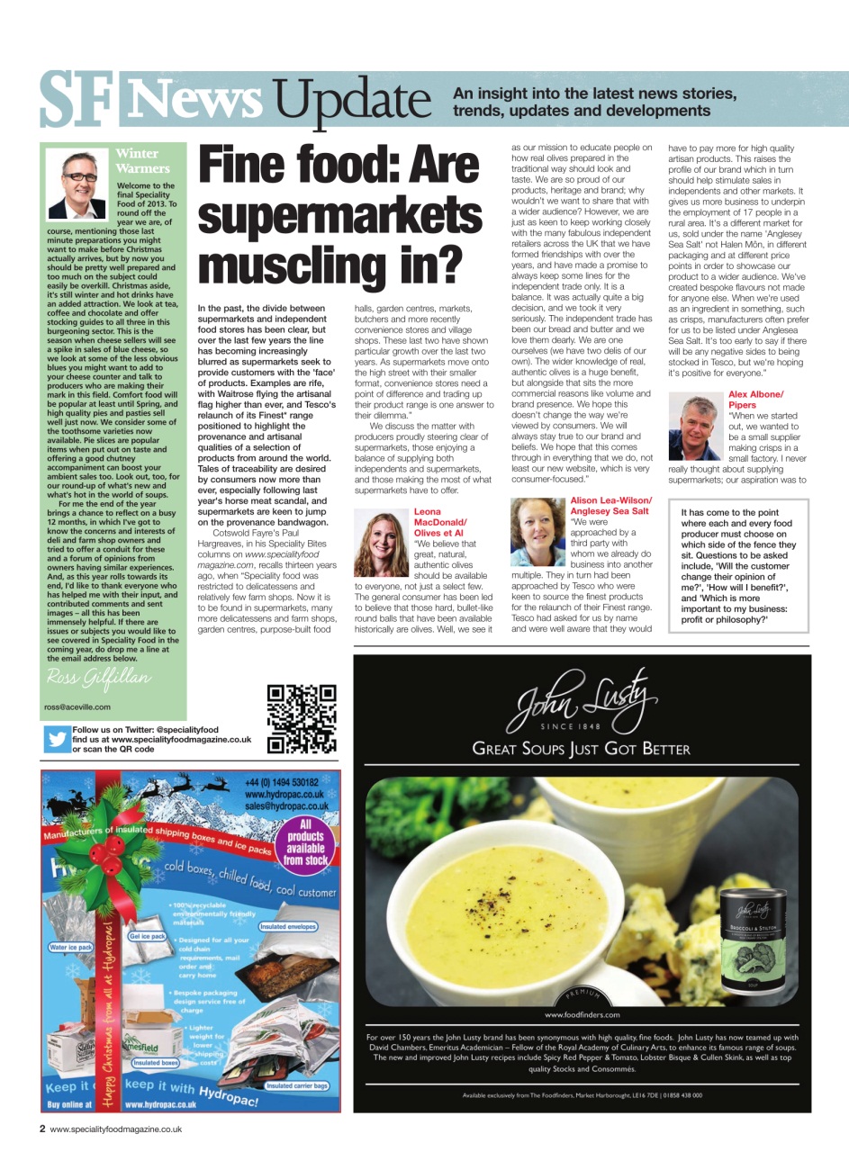 Speciality Food Preview Pages