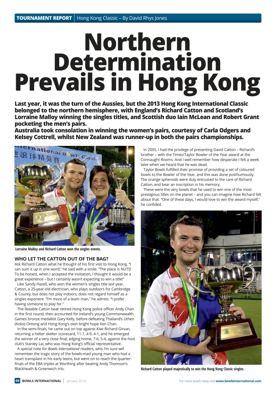 Bowls International Preview Pages