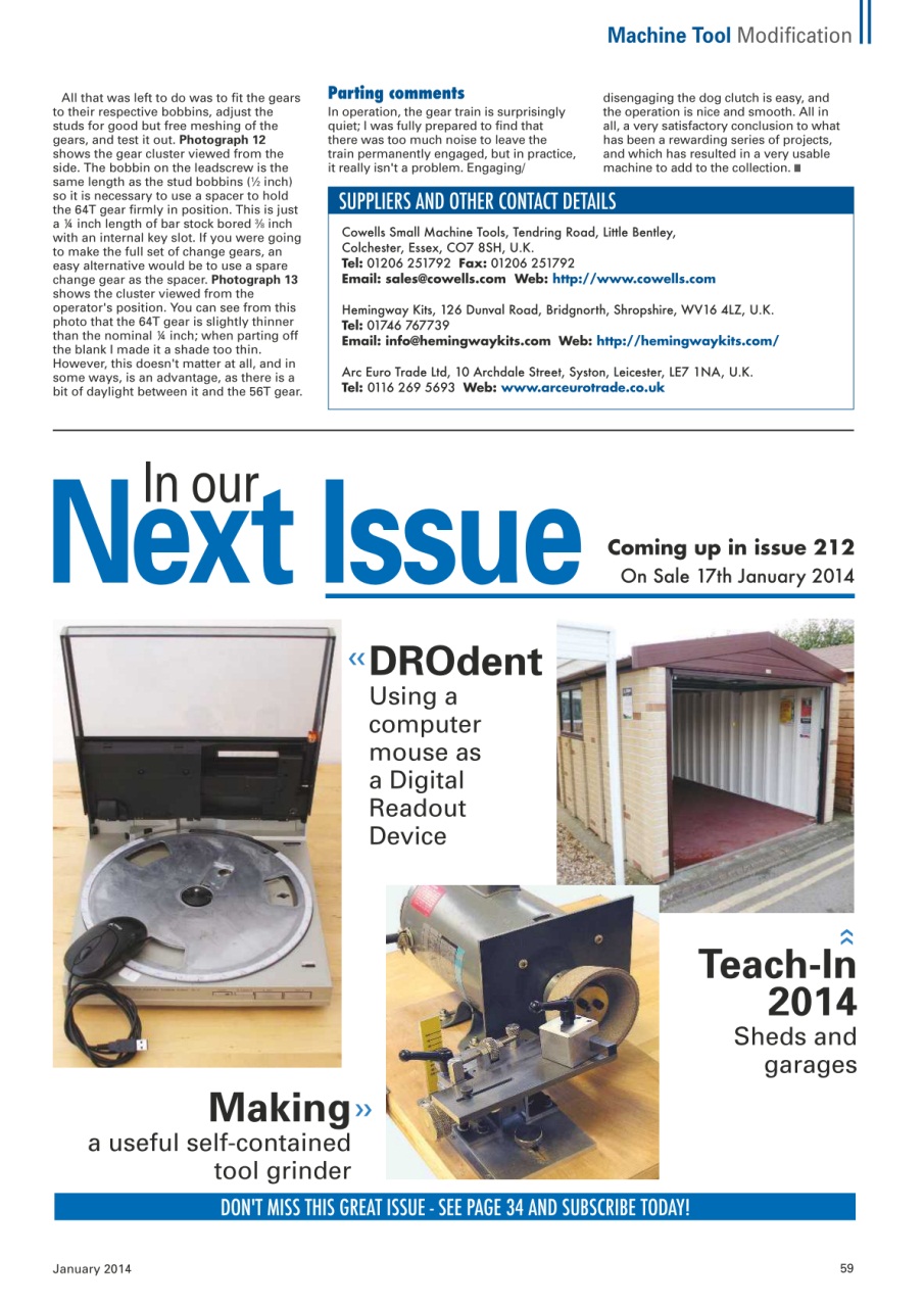 Model Engineer & Workshop Magazine Preview Pages