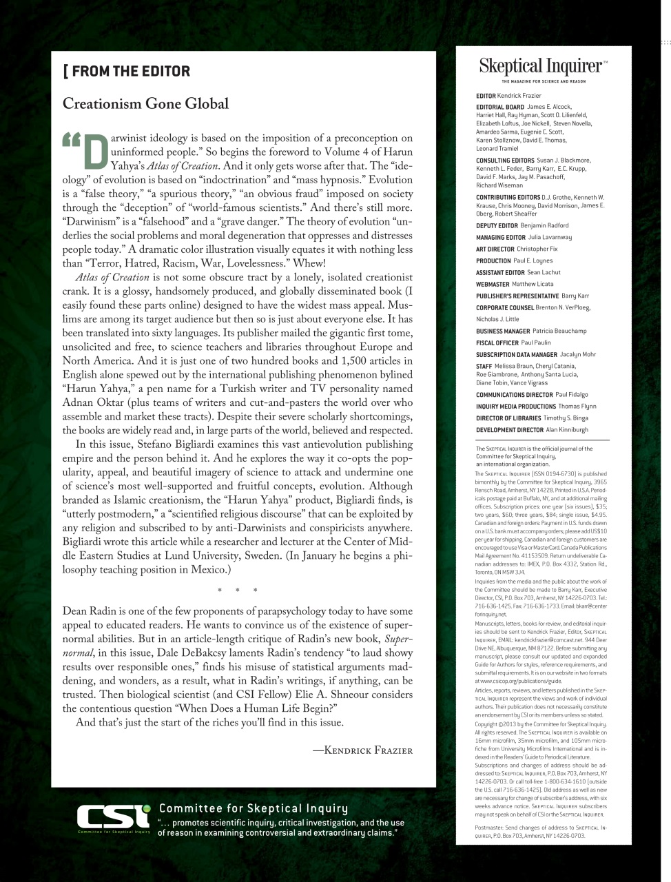 Skeptical Inquirer Preview Pages