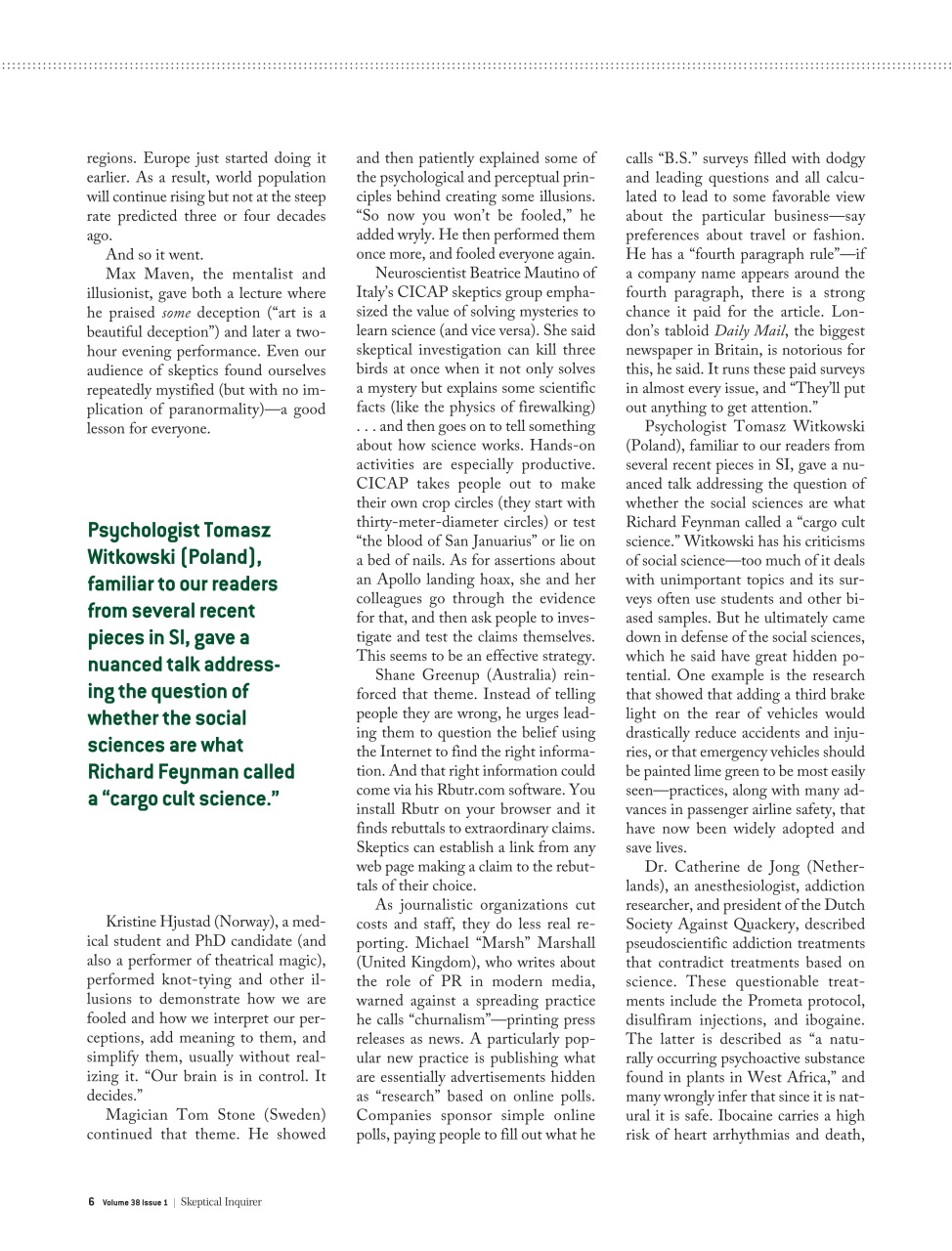 Skeptical Inquirer Preview Pages