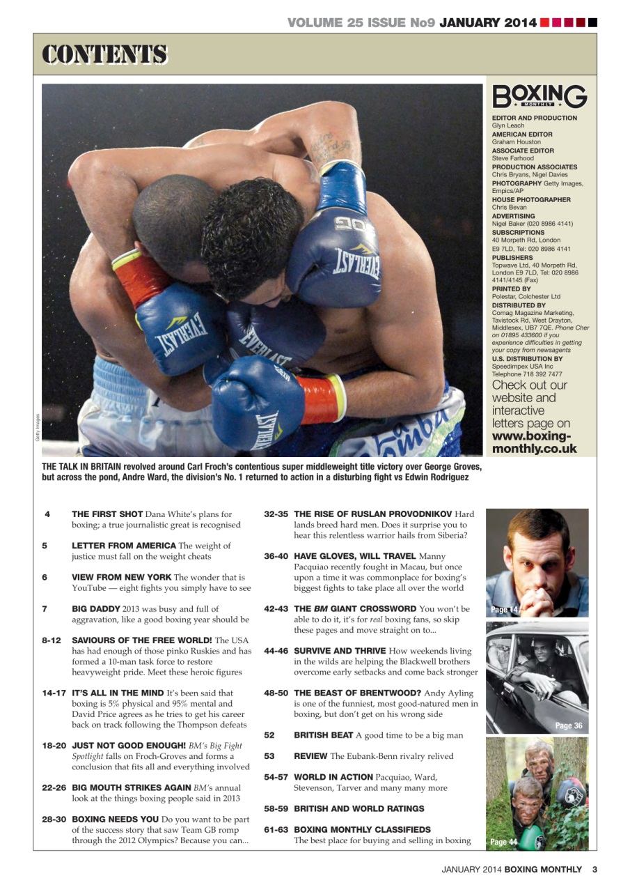Boxing Monthly Preview Pages