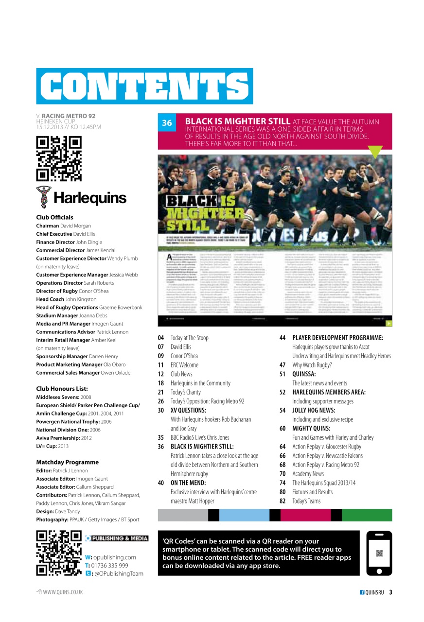Harlequins Preview Pages