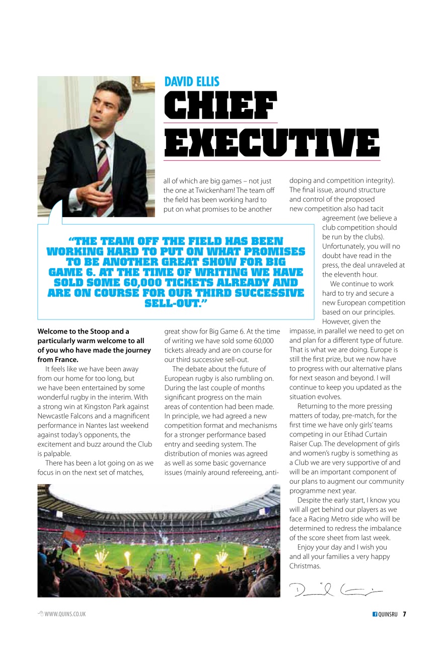 Harlequins Preview Pages