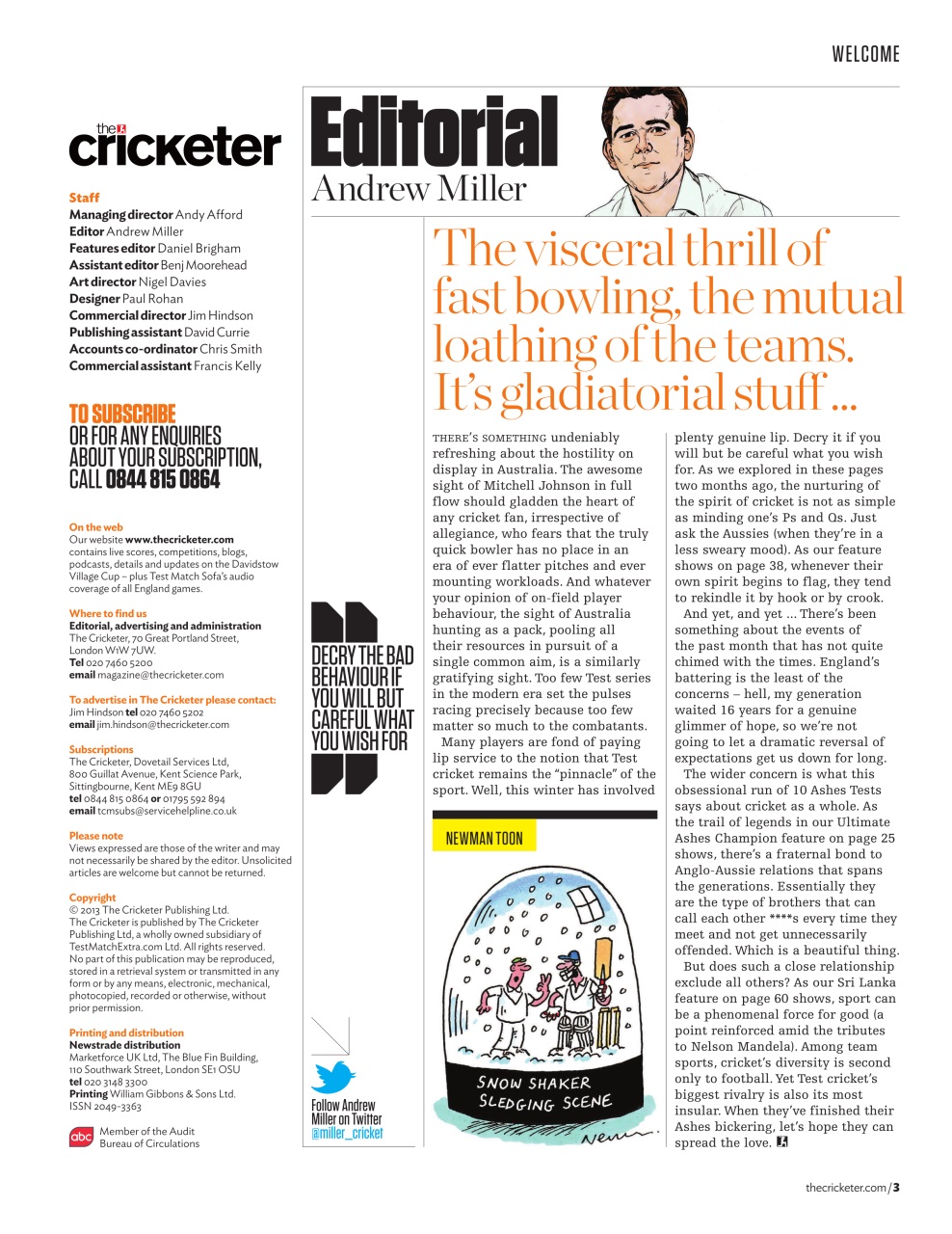 The Cricketer Magazine Preview Pages