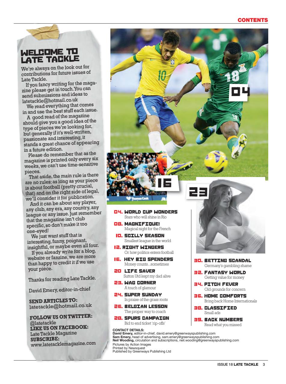 Late Tackle Football Magazine Preview Pages