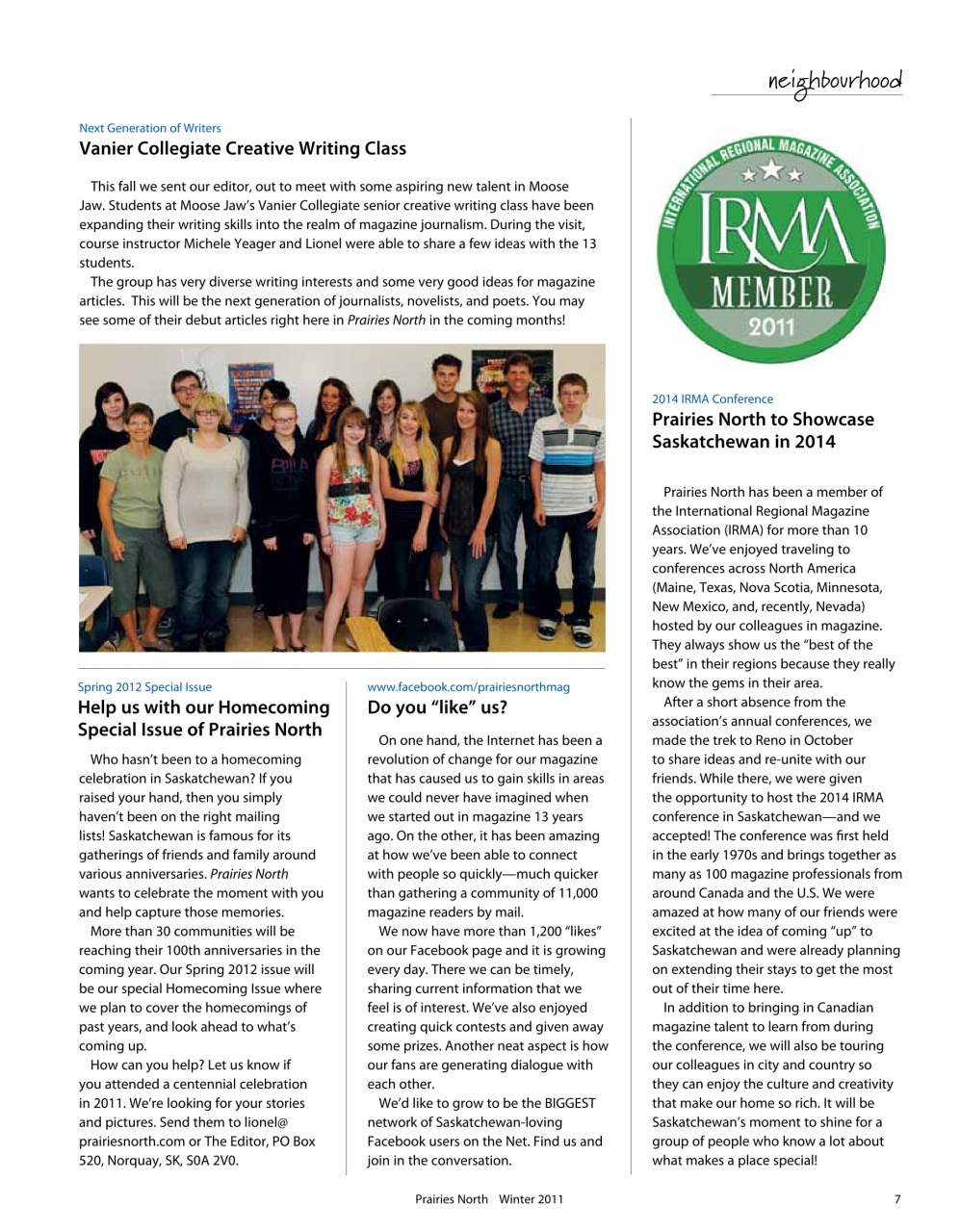 Prairies North Magazine Preview Pages