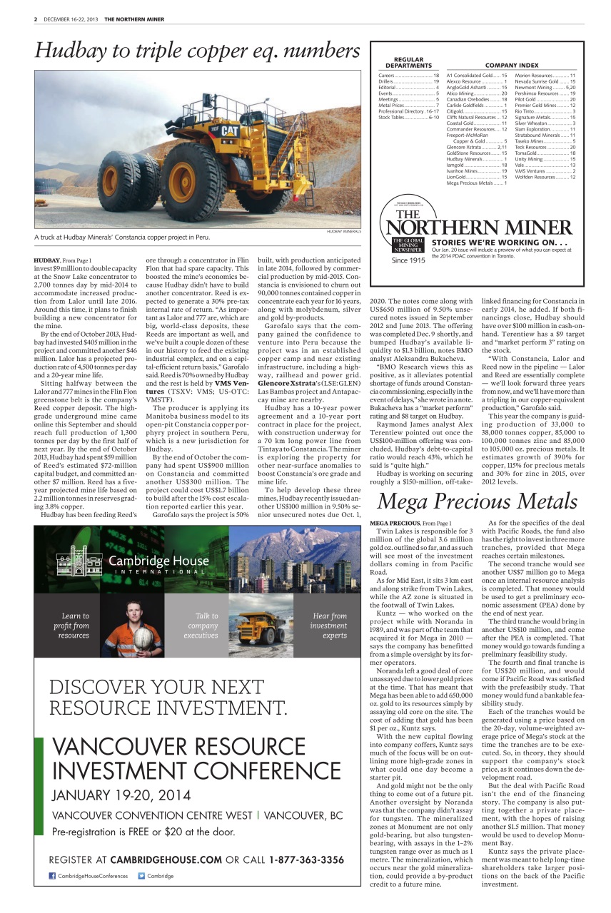 The Northern Miner Preview Pages