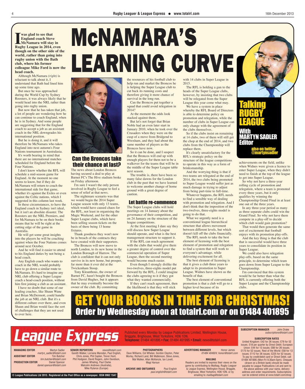 League Express Preview Pages